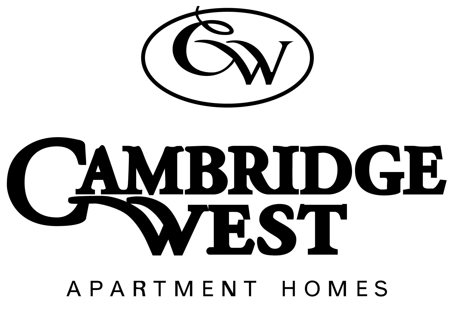 a logo for campbridge west apartment homes